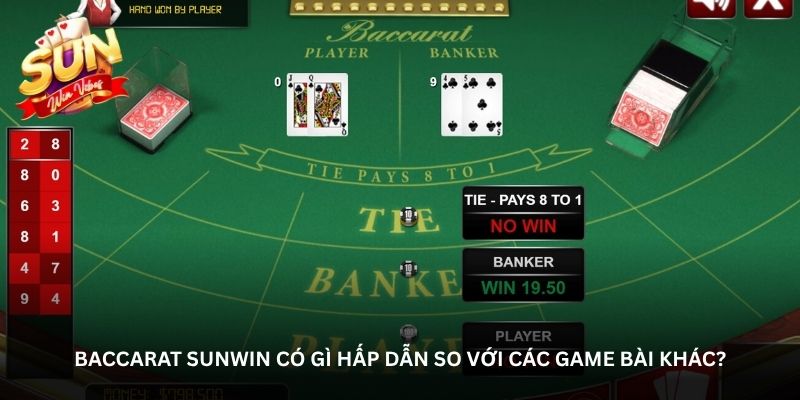Baccarat Sunwin có gì hấp dẫn so với các game bài khác?